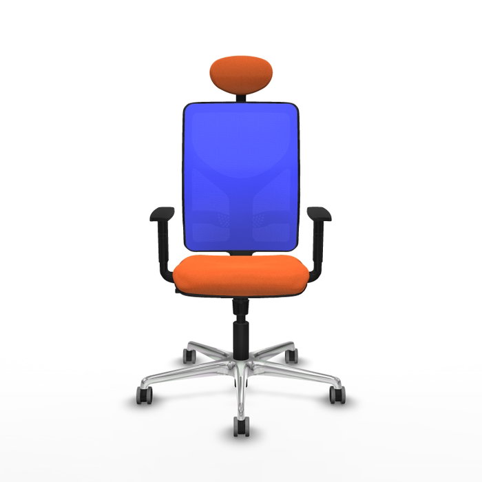 PIQUERAS Y CRESPO Silla de oficina Motilla con mecanismo Sincro, Tela Naranja y Malla Azul PIQUERAS Y CRESPO Silla de oficina Motilla con mecanismo Sincro, Tela Naranja y Malla Azul