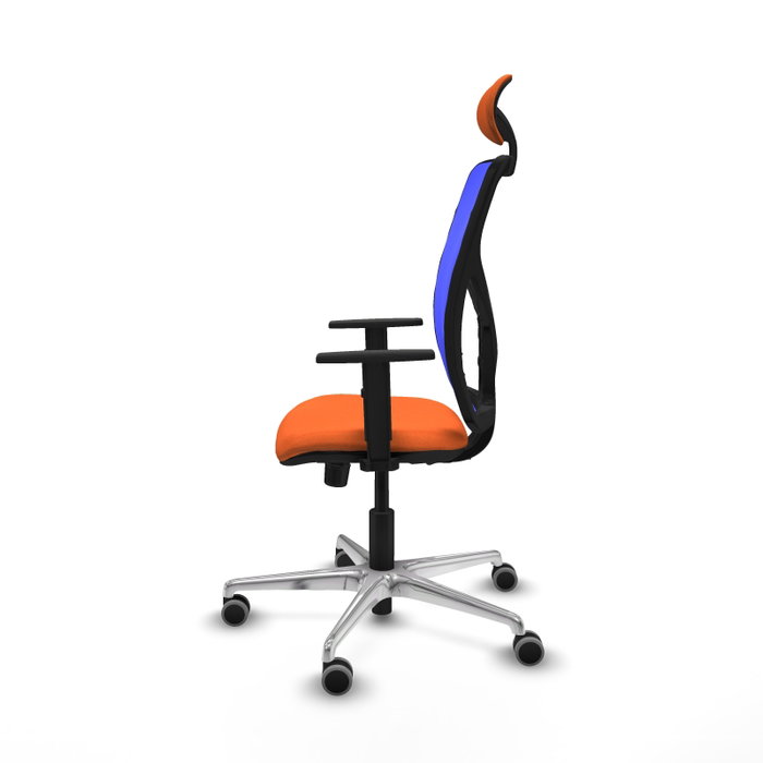 PIQUERAS Y CRESPO Silla de oficina Motilla con mecanismo Sincro, Tela Naranja y Malla Azul PIQUERAS Y CRESPO Silla de oficina Motilla con mecanismo Sincro, Tela Naranja y Malla Azul