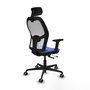 PIQUERAS Y CRESPO Silla de oficina Jorquera con mecanismo Sincro/Traslack, Azul claro y Blanco