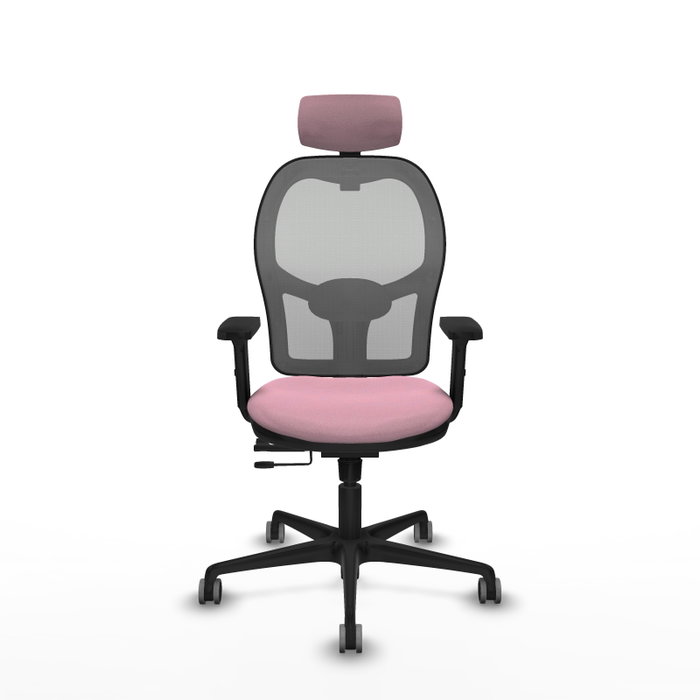 PIQUERAS Y CRESPO Silla de oficina Jorquera con mecanismo Sincro/Traslack Rosa y Gris