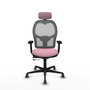 PIQUERAS Y CRESPO Silla de oficina Jorquera con mecanismo Sincro/Traslack Rosa y Gris