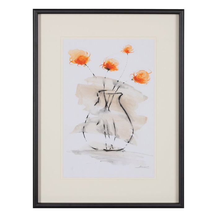 Cuadro Pintura Jarrón-Flores 2/M 60 X 4 X 80 cm (Set de 2)