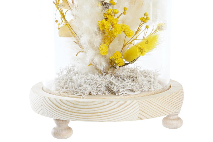 DKD Home Decor Decoración de Flor Seca en Cristal 12x12x21 Surtido de 2