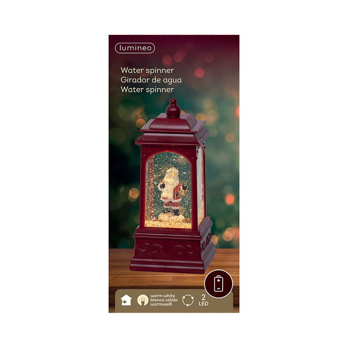 Lumineo Farol de agua Santa Claus con 2 LEDs
