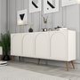 Hanah Home Lyon 81 Consola Crema y Nogal 180cm Ancho x 81cm Alto x 35cm Fondo