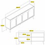 Hanah Home Lyon 81 Consola Crema y Nogal 180cm Ancho x 81cm Alto x 35cm Fondo