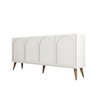 Hanah Home Lyon 81 Consola Crema y Nogal 180cm Ancho x 81cm Alto x 35cm Fondo