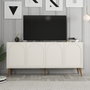 Hanah Home Lyon 81 Consola Crema y Nogal 180cm Ancho x 81cm Alto x 35cm Fondo