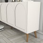Hanah Home Lyon 81 Consola Crema y Nogal 180cm Ancho x 81cm Alto x 35cm Fondo