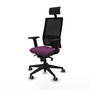 PIQUERAS Y CRESPO Silla de oficina Horna con mecanismo Sincro, Morado y Negro