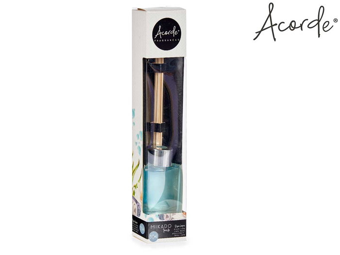 ACORDE Mikado Ropa Limpia 30 ml con Varillas de Ratan para Evaporación Natural y Dimensiones 4.4x7.9x2.9 cm (Set de 24)