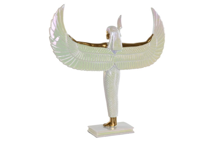 DKD Home Decor Figura Ra Oriental Blanco Dorado 6.5 x 33.5 x 34 cm