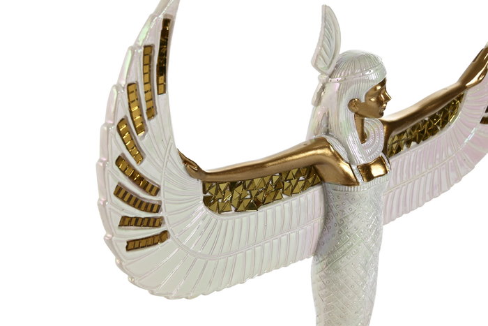 DKD Home Decor Figura Ra Oriental Blanco Dorado 6.5 x 33.5 x 34 cm