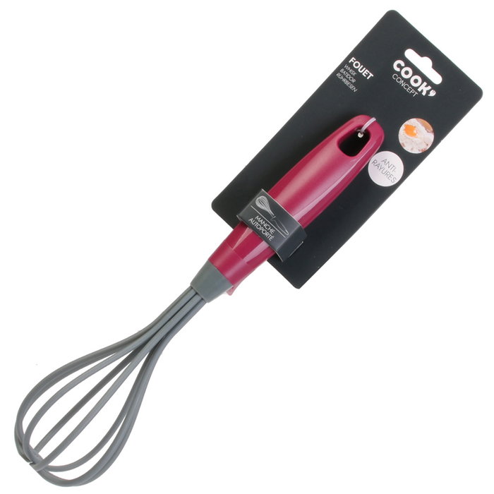Cook Concept Batidor de Cocina 30 cm Antirayaduras con Soporte en Mango para Batir Alimentos