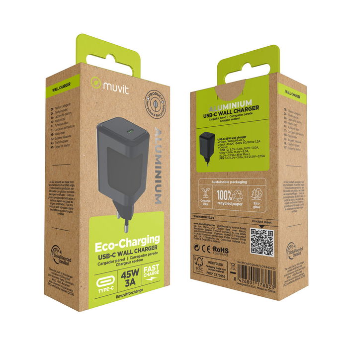 muvit for change cargador de pared Tipo C PD45W aluminio