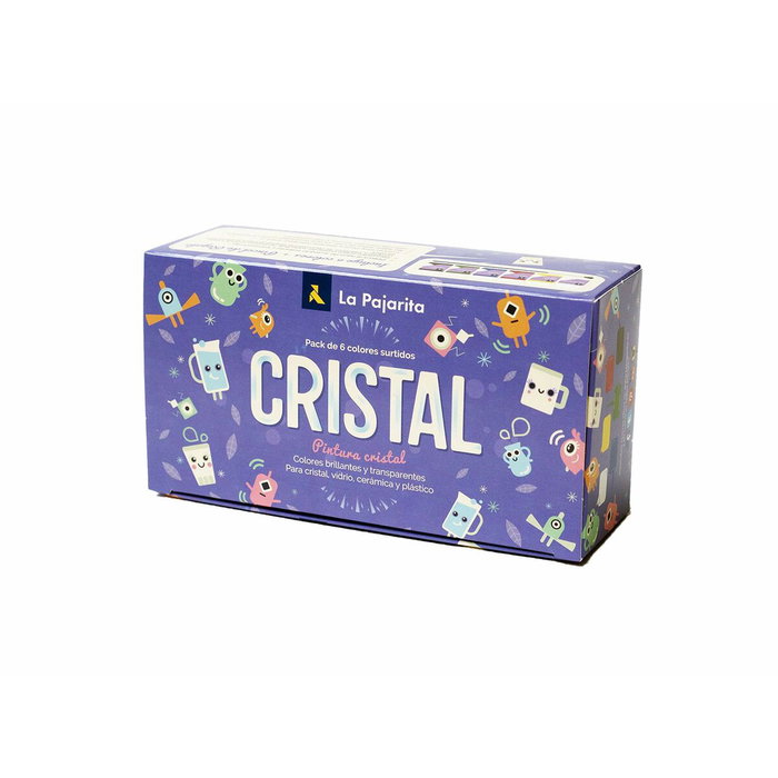 La Pajarita Kit de Pintura Cristal Colores Surtidos con Pincel