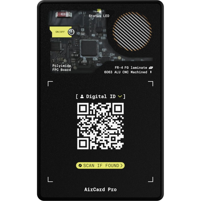 Rolling Square AirCard Pro BT Tracker para Apple Negro