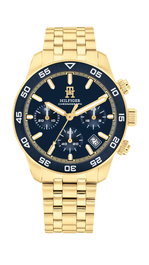 Tommy Hilfiger 1792158 Reloj de Cuarzo Dorado con Esfera Azul