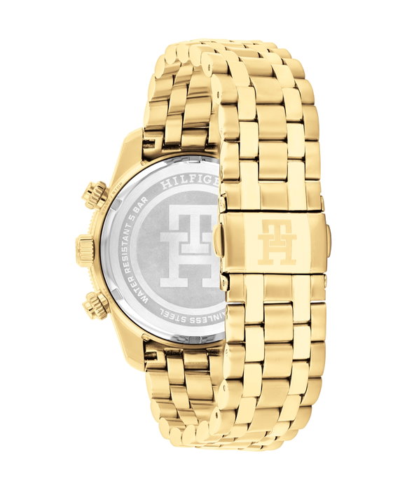 Tommy Hilfiger 1792158 Reloj de Cuarzo Dorado con Esfera Azul