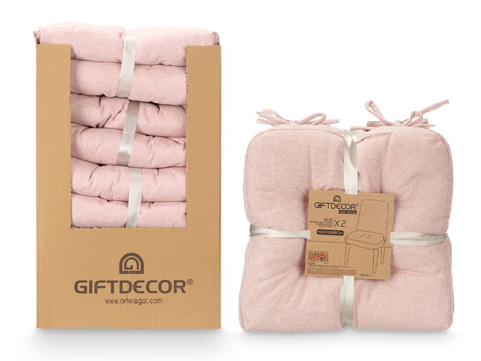 Giftdecor Set 2 Cojines Silla Rosa 40x40 cm (Set de 6)