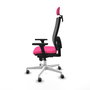 PIQUERAS Y CRESPO Silla de oficina Horna Rosa y Gris con Mecanismo Sincro