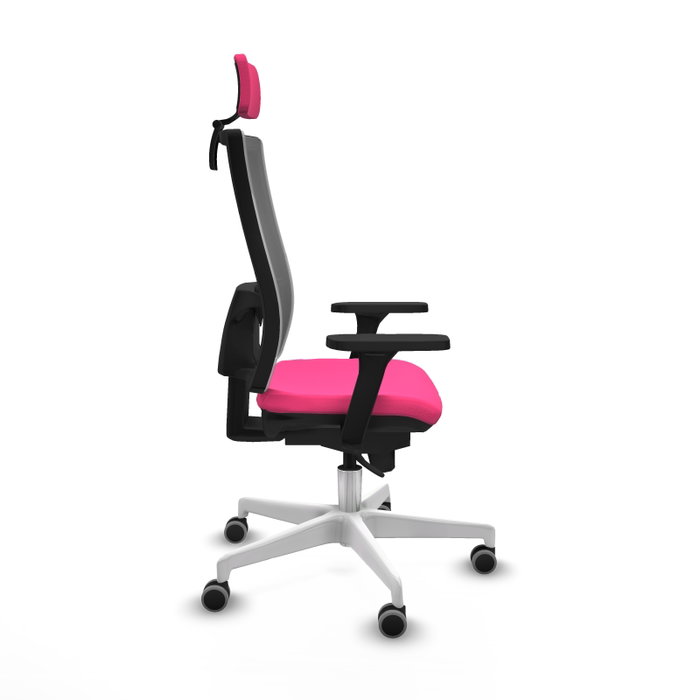 PIQUERAS Y CRESPO Silla de oficina Horna Rosa y Gris con Mecanismo Sincro