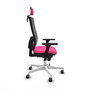 PIQUERAS Y CRESPO Silla de oficina Horna Rosa y Gris con Mecanismo Sincro