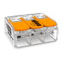 Wago Conector rápido con palanca 3 vías transparente