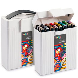 Carioca Rotuladores Plus Sketch Marker Doble Punta Cincel-Pincel Colores Surtidos Caja Premium 32 Ud