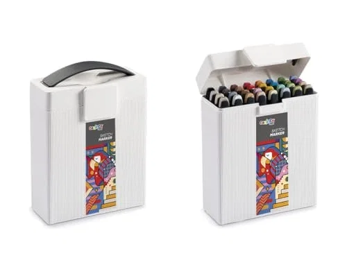 Carioca Plus Sketch Rotuladores Doble Punta Cincel/Pincel Colores Surtidos Caja Premium 32 UD