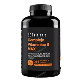 ZENEMENT Complejo Vitamínico B Max 365 Comp. Ayuda a Reducir Fatiga y Contribuye al Rendimiento Mental y Sistema Inmunológico Vegano