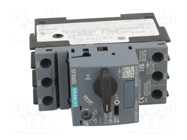 SIEMENS 3RV2011-0DA10 Interruptor motorizado 0,09kW 220-690VAC