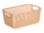 KIPIT Cesta de Plástico con Asa de Bambú Beige
