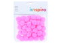 Innspiro Pompones de polipropileno rosa 25mm 50u.