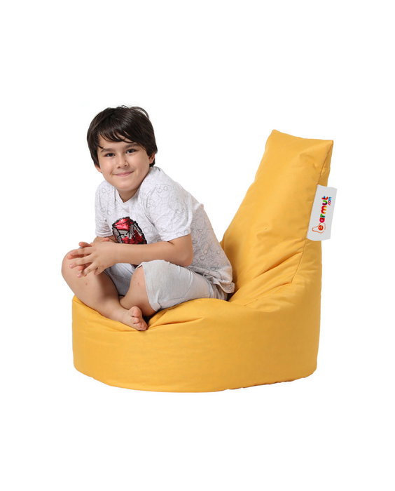 Atelier Del Sofa Puf de Jardín Baton Yellow, Impermeable, Tela de Poliéster, Relleno Espuma Reciclada, 70x70x35 cm