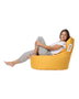Atelier Del Sofa Puf de Jardín Baton Yellow, Impermeable, Tela de Poliéster, Relleno Espuma Reciclada, 70x70x35 cm