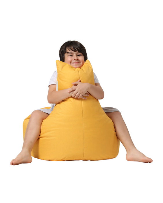 Atelier Del Sofa Puf de Jardín Baton Yellow, Impermeable, Tela de Poliéster, Relleno Espuma Reciclada, 70x70x35 cm