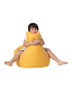 Atelier Del Sofa Puf de Jardín Baton Yellow, Impermeable, Tela de Poliéster, Relleno Espuma Reciclada, 70x70x35 cm