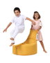 Atelier Del Sofa Puf de Jardín Baton Yellow, Impermeable, Tela de Poliéster, Relleno Espuma Reciclada, 70x70x35 cm
