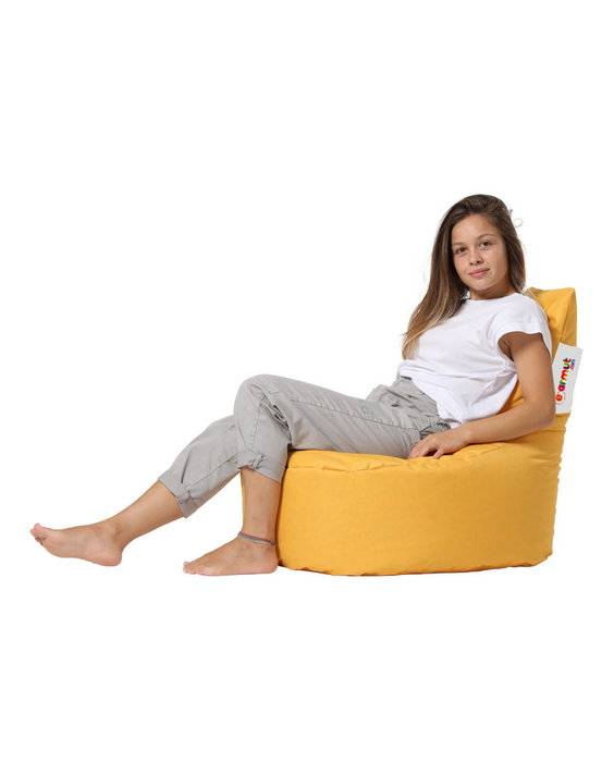 Atelier Del Sofa Puf de Jardín Baton Yellow, Impermeable, Tela de Poliéster, Relleno Espuma Reciclada, 70x70x35 cm