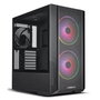 Lian Li LAN216R Caja Torre PC Gaming LANCOOL 216 Negro, Mid-Tower ATX/E-ATX, Malla, 2 Ventiladores ARGB 160mm + 1 140mm Incluidos, Panel Lateral Cristal Templado