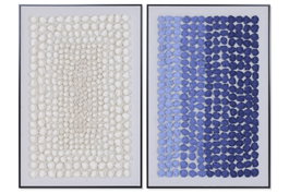 DKD Home Decor Cuadro de Papel Maché y PS Azul 80x5x120 cm