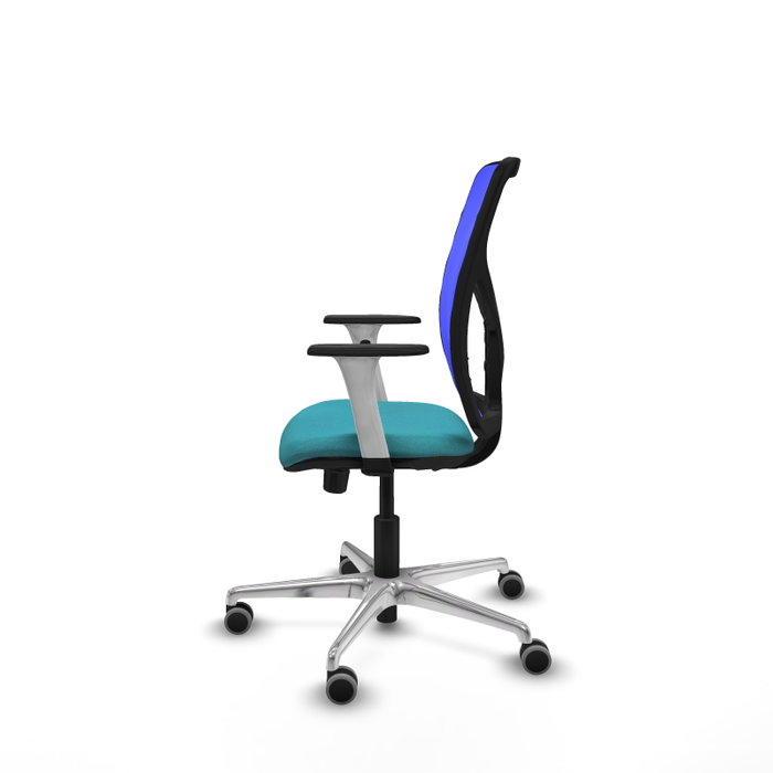 PIQUERAS Y CRESPO Silla de oficina Motilla con mecanismo Sincro/Traslack, Tela Turquesa y Malla Azul PIQUERAS Y CRESPO Silla de oficina Motilla con mecanismo Sincro/Traslack, Tela Turquesa y Malla Azul