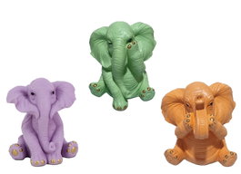 DKD Home Decor Figura de Vinilo Elefante Surtido de 3 Colores