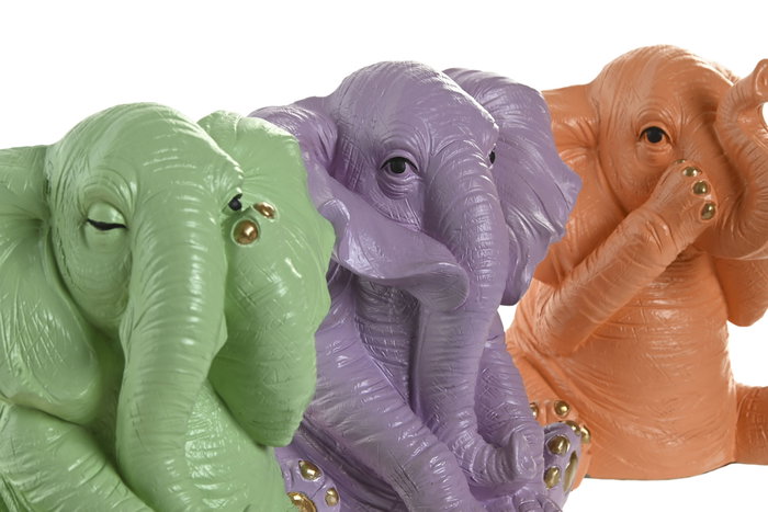 DKD Home Decor Figura de Vinilo Elefante Surtido de 3 Colores DKD Home Decor Figura de Vinilo Elefante Surtido de 3 Colores