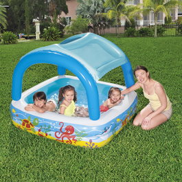 Bestway Piscina Hinchable Infantil con Techo Desmontable 140x140x114 cm
