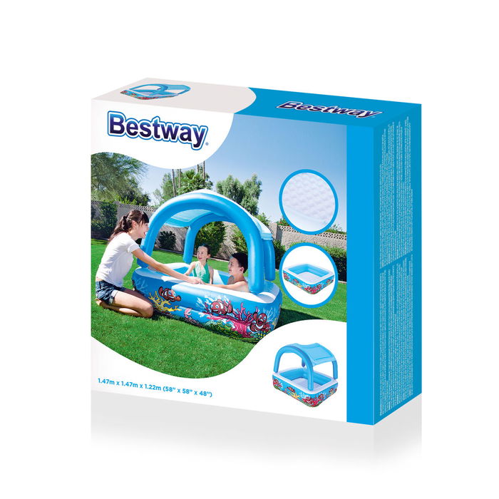 Bestway Piscina Hinchable Infantil Techo Desmontable 140x140x114 cm +2 Años Jardin 52192 Bestway Piscina Hinchable Infantil Techo Desmontable 140x140x114 cm +2 Años Jardin 52192
