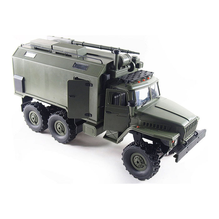 AMEWI RC Auto Camión Ural B36 Verde 1:16, Vehículo Todo Terreno 6WD, Escala 1:16, Con Batería LiPo 500mAh y Mando de 2.4 GHz, 420 mm - Ural Truck B36