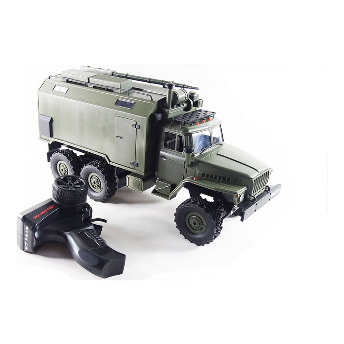 AMEWI RC Auto Camión Ural B36 Verde 1:16, Vehículo Todo Terreno 6WD, Escala 1:16, Con Batería LiPo 500mAh y Mando de 2.4 GHz, 420 mm - Ural Truck B36