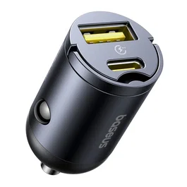 Baseus Tiny Star Cargador de Coche Mini 30W USB-C Negro Cósmico